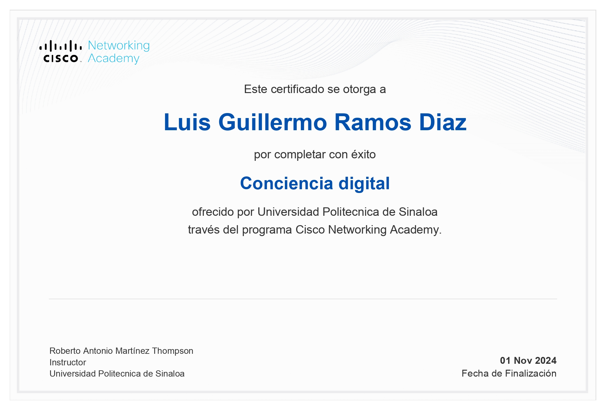 Miniatura del certificado Conciencia Digital