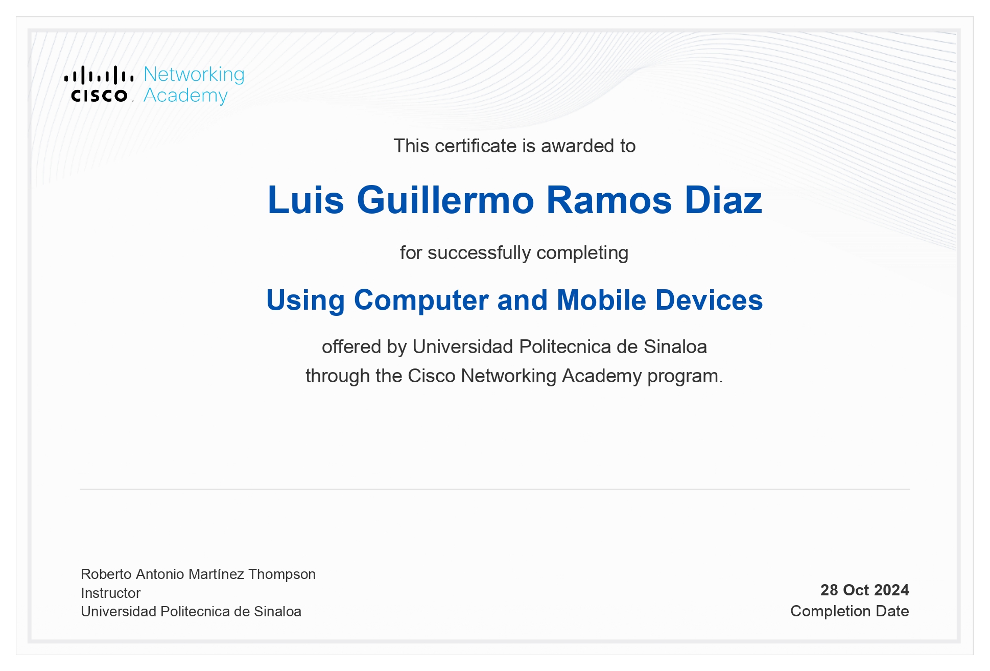 Miniatura del certificado Using Computer and Mobile Devices