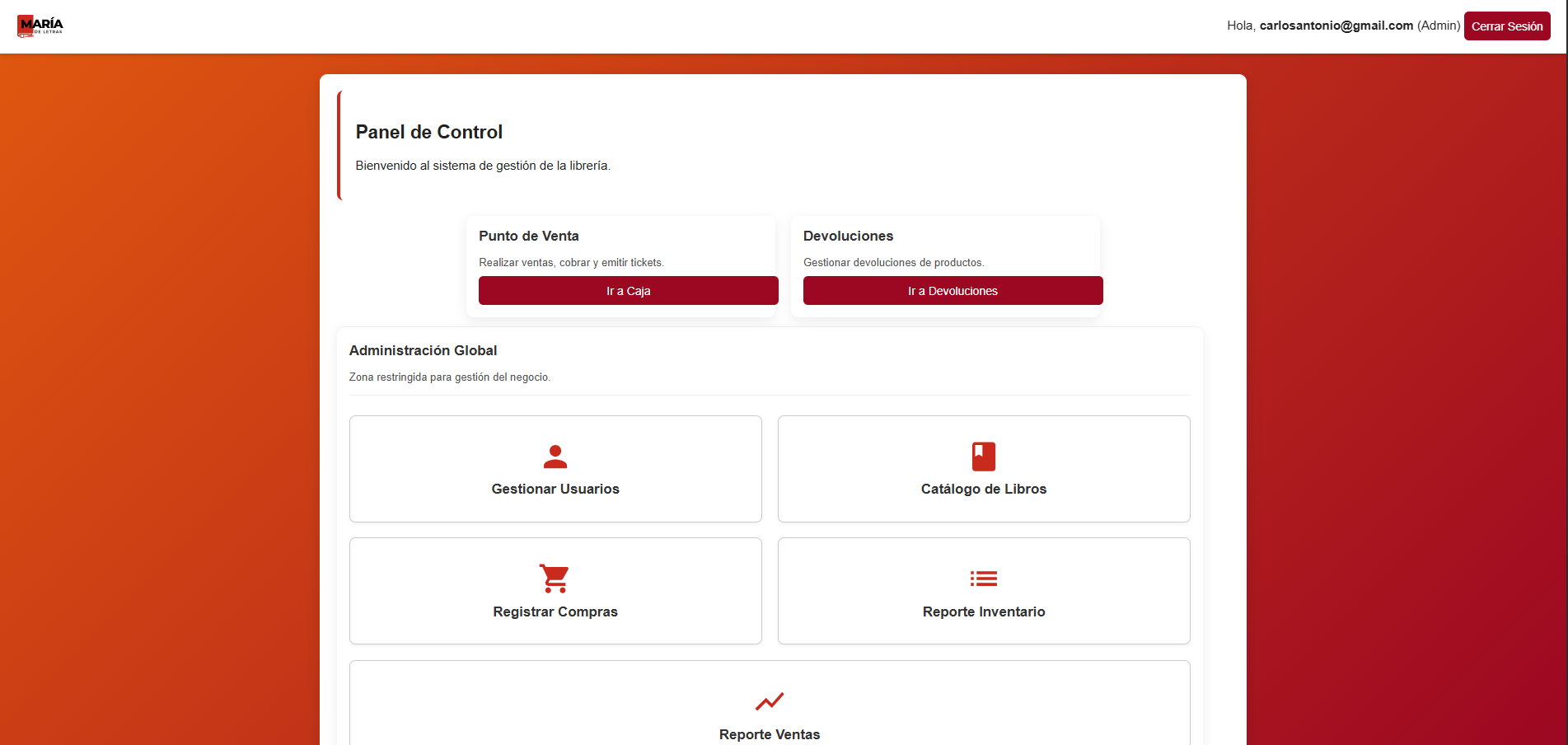 Vista previa del proyecto María de Letras